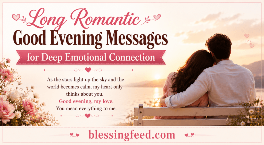Long Romantic Good Evening Messages for Deep Emotional Connection