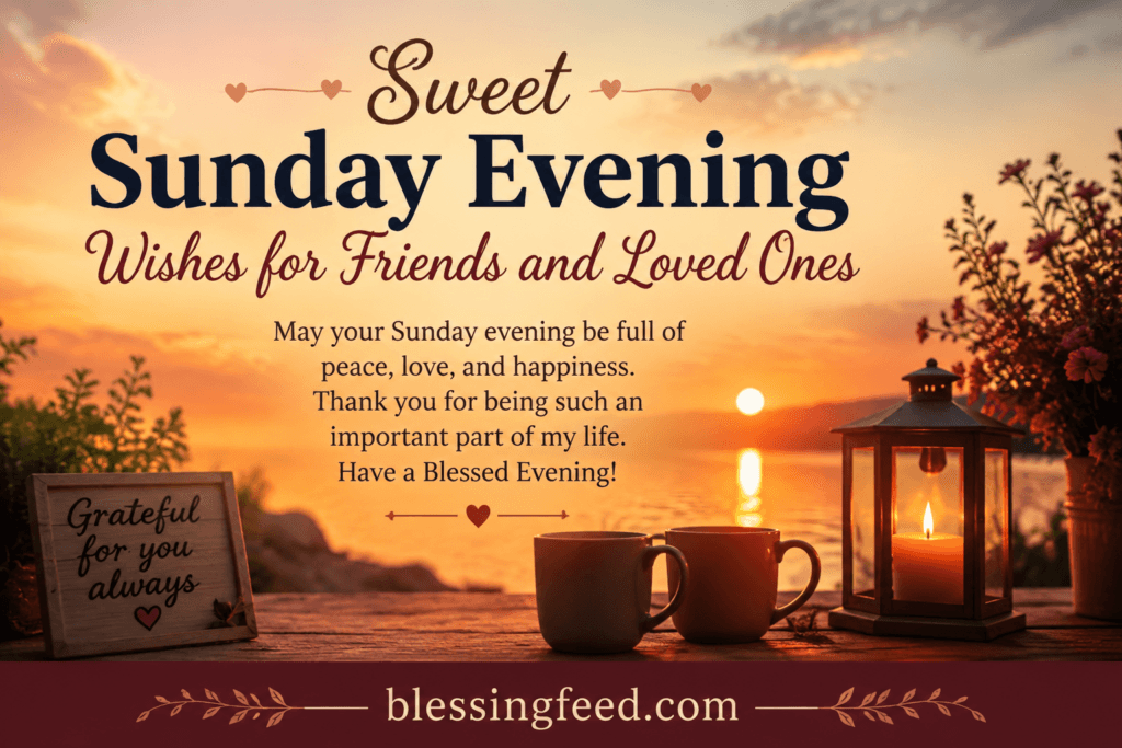 Sweet Sunday Evening Wishes for Friends and Loved Ones