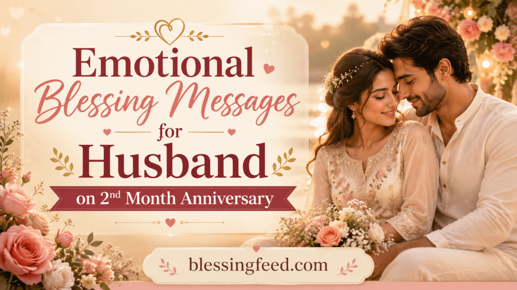 Emotional blessing messages for husband on 2nd month anniversary with romantic roses and blessingfeed.com