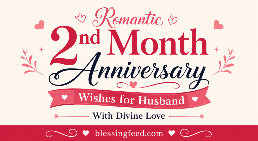 Romantic 2nd month anniversary wishes for husband with divine love and blessings