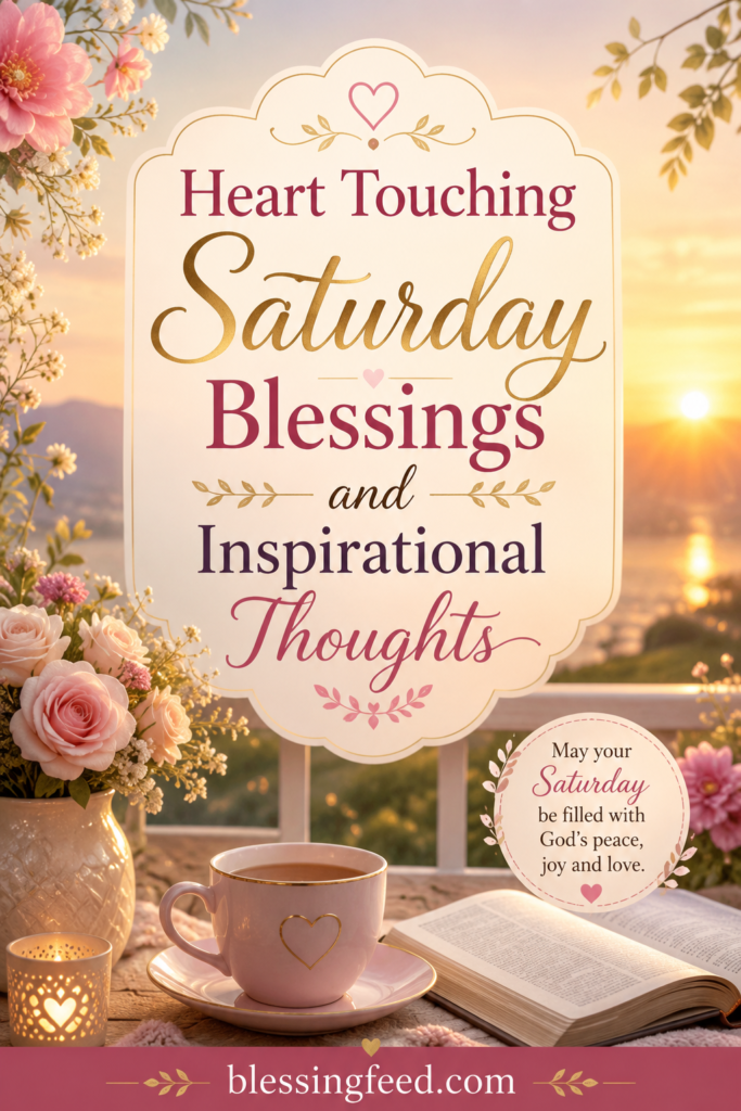 Heart touching Saturday blessings and inspirational thoughts with peaceful morning flowers