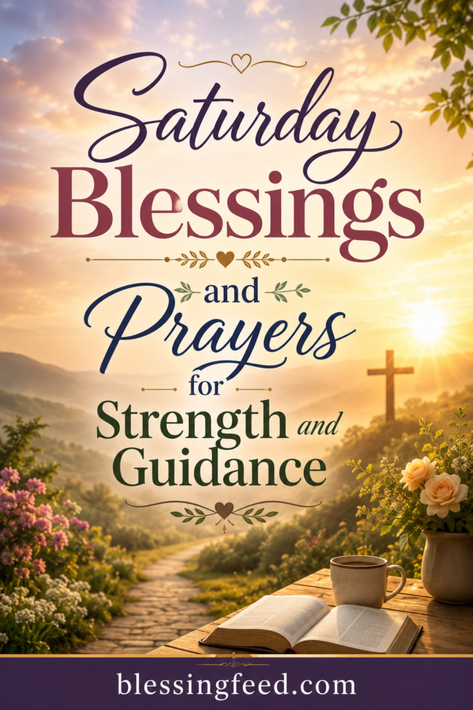 Saturday blessings and prayers for strength and guidance with peaceful sunrise
