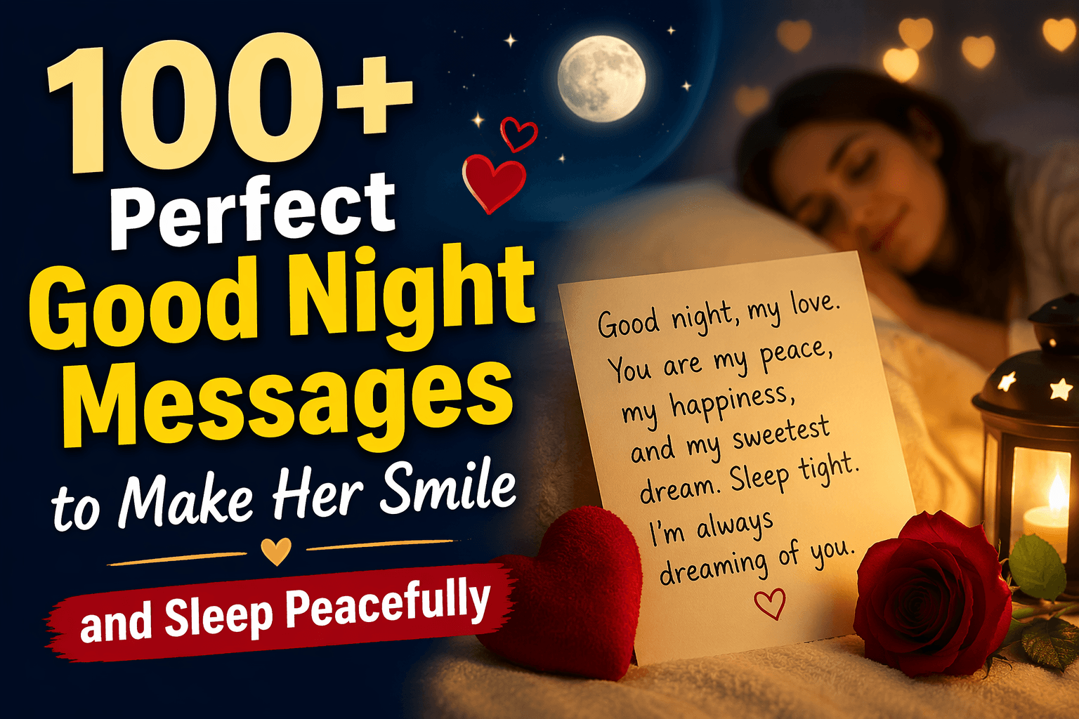 100+ Perfect Good Night Messages to Make Her Smile and Sleep Peacefully