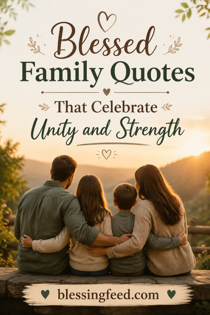Blessed family quotes celebrating unity, love, and strength