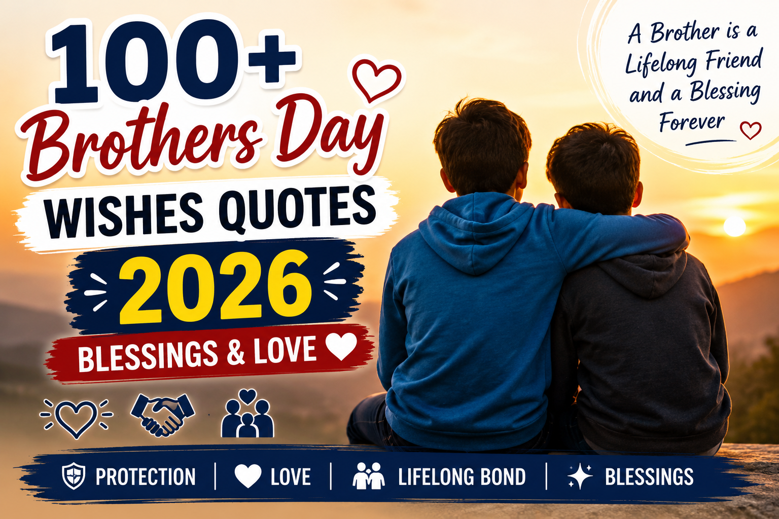 Happy Brothers Day Wishes Quotes 2026 with two brothers sharing a heartfelt moment
