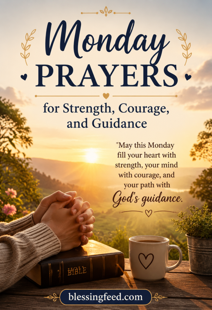 Monday prayers for strength, courage, and God's guidance for a blessed week
