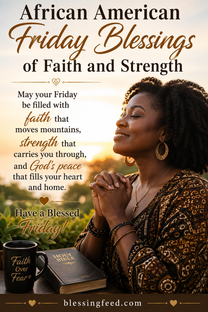 African American Friday blessings of faith and strength