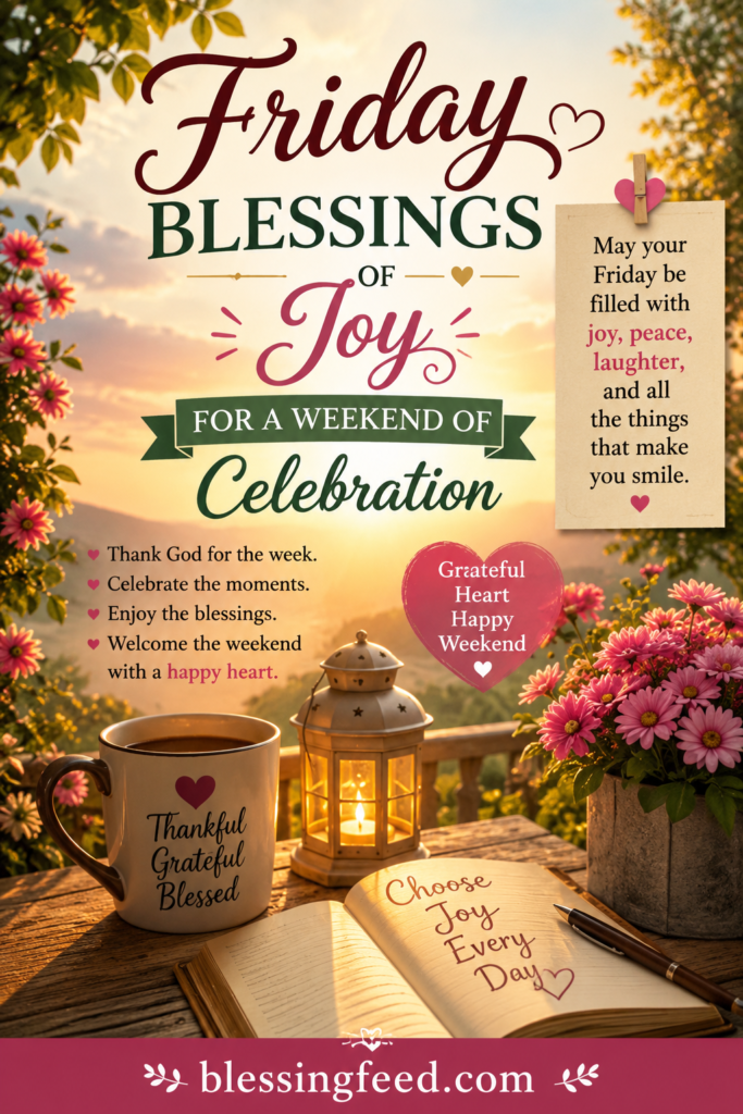 Friday blessings of joy for a happy weekend celebration