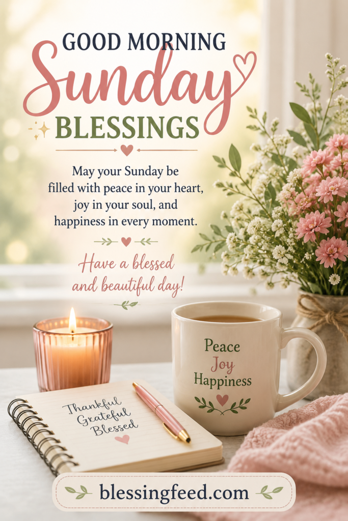 Good morning Sunday blessings for peace, joy, and happiness