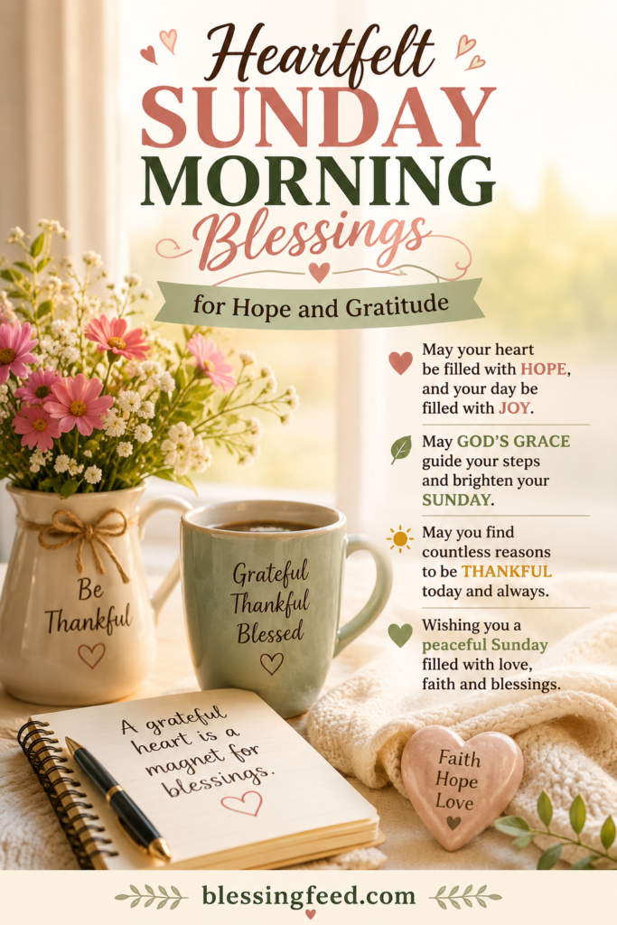 Heartfelt Sunday morning blessings for hope and gratitude