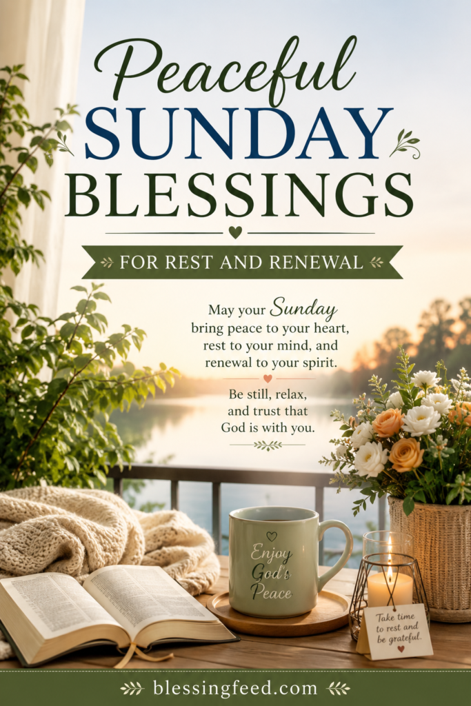 Peaceful Sunday blessings for rest and renewal