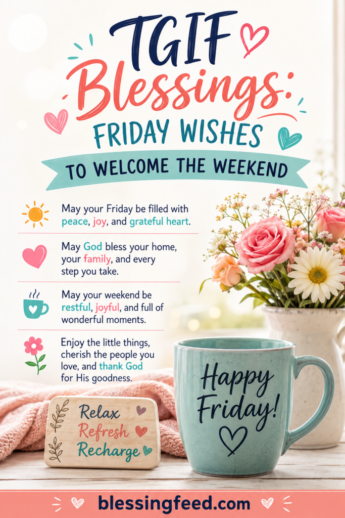 TGIF blessings and Friday wishes to welcome a peaceful weekend